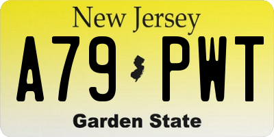 NJ license plate A79PWT
