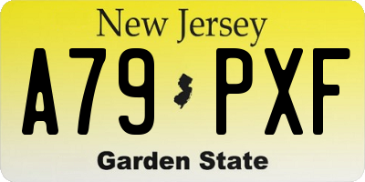 NJ license plate A79PXF