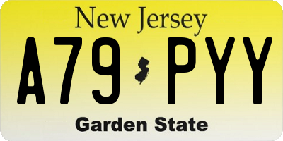 NJ license plate A79PYY