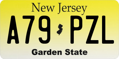 NJ license plate A79PZL
