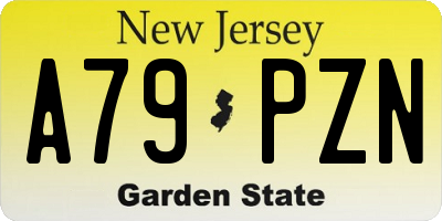 NJ license plate A79PZN