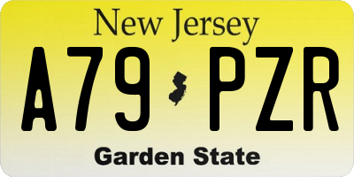 NJ license plate A79PZR