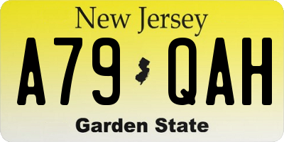 NJ license plate A79QAH