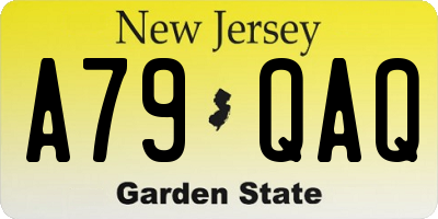 NJ license plate A79QAQ