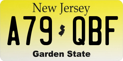 NJ license plate A79QBF