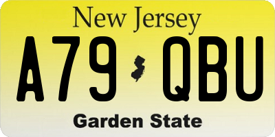 NJ license plate A79QBU