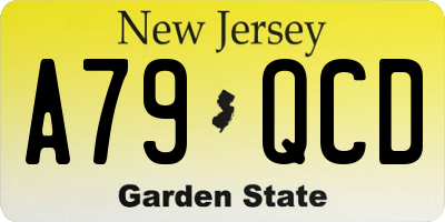 NJ license plate A79QCD