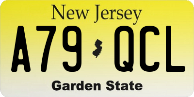 NJ license plate A79QCL