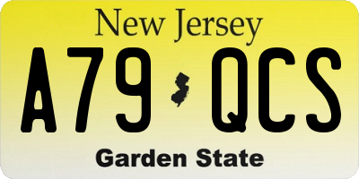 NJ license plate A79QCS
