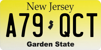 NJ license plate A79QCT