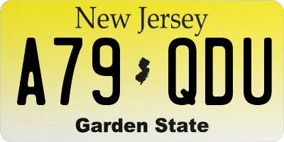 NJ license plate A79QDU