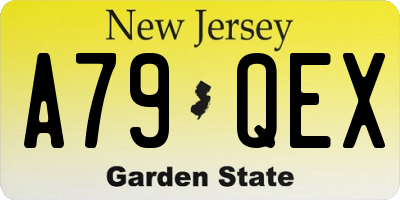 NJ license plate A79QEX