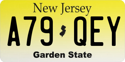 NJ license plate A79QEY
