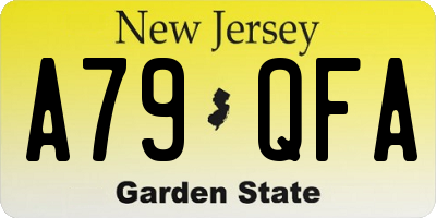 NJ license plate A79QFA