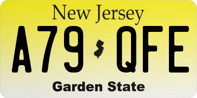 NJ license plate A79QFE