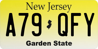 NJ license plate A79QFY