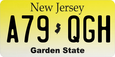 NJ license plate A79QGH