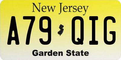 NJ license plate A79QIG