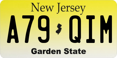 NJ license plate A79QIM