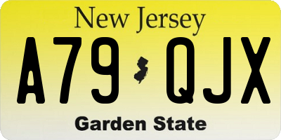 NJ license plate A79QJX
