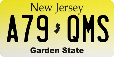 NJ license plate A79QMS