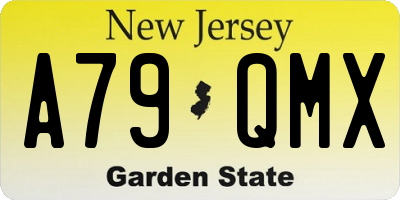 NJ license plate A79QMX