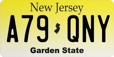 NJ license plate A79QNY