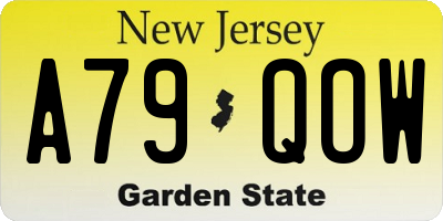 NJ license plate A79QOW