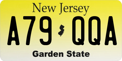 NJ license plate A79QQA