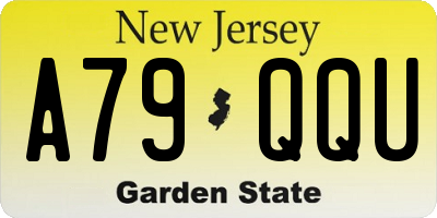 NJ license plate A79QQU