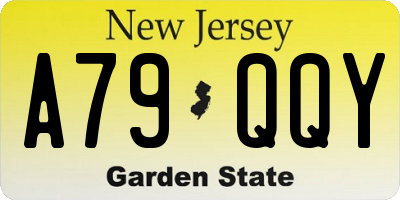 NJ license plate A79QQY