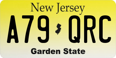 NJ license plate A79QRC