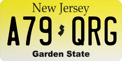NJ license plate A79QRG