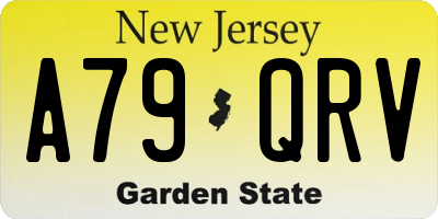 NJ license plate A79QRV