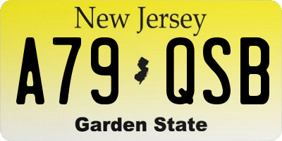 NJ license plate A79QSB