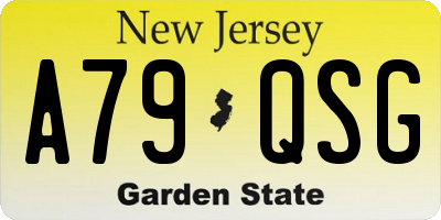 NJ license plate A79QSG