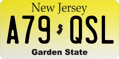 NJ license plate A79QSL