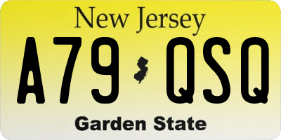NJ license plate A79QSQ