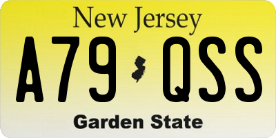 NJ license plate A79QSS
