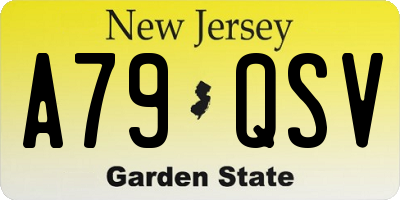 NJ license plate A79QSV