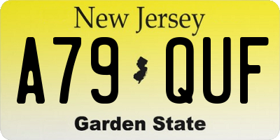 NJ license plate A79QUF