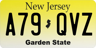 NJ license plate A79QVZ