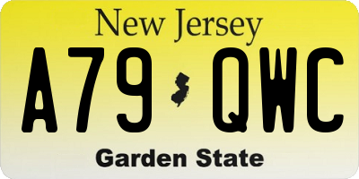 NJ license plate A79QWC