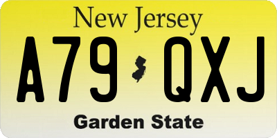 NJ license plate A79QXJ