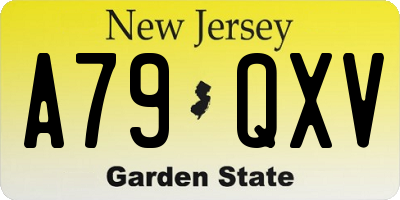 NJ license plate A79QXV