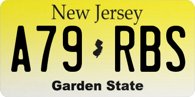 NJ license plate A79RBS