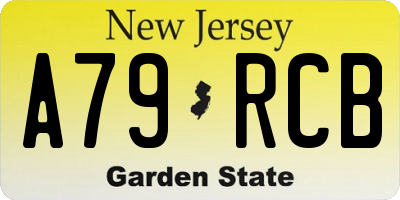 NJ license plate A79RCB