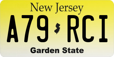 NJ license plate A79RCI