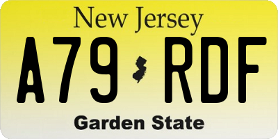 NJ license plate A79RDF
