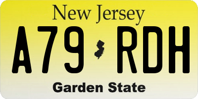 NJ license plate A79RDH